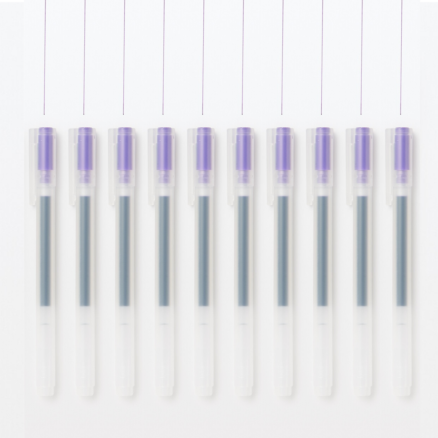 MUJI Coloured Gel Pen with Cap – Set of 10