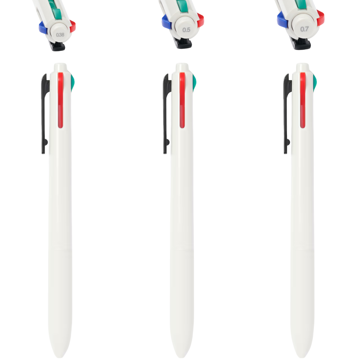 Muji Smooth-Writing Oil-Based Ballpoint Pen – 4 Colors in 1 (Black, Blue, Red, Green)