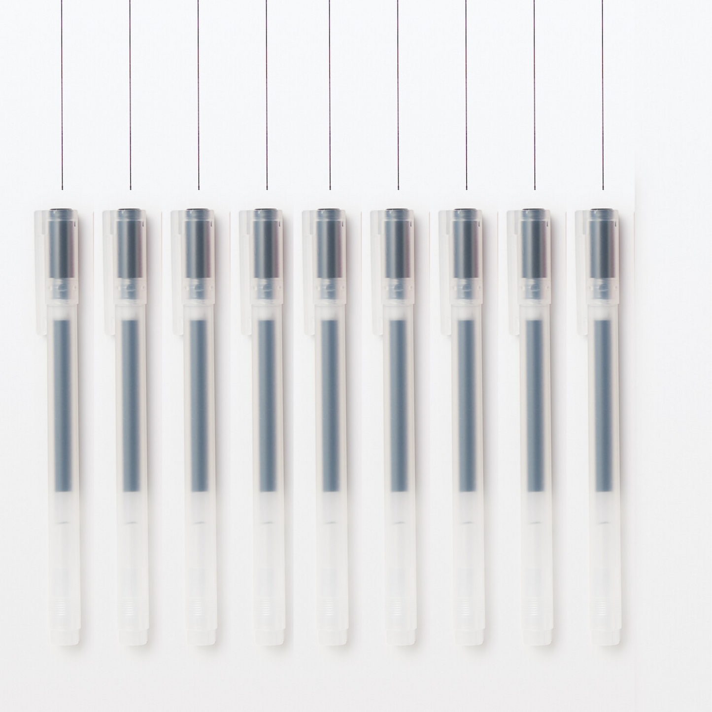 MUJI Coloured Gel Pen with Cap – Set of 10