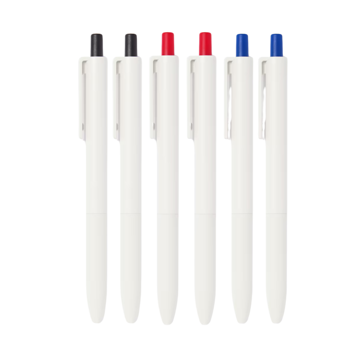 Muji Smooth-Writing Oil-Based Ballpoint Pen – Set of 3 or 6 (Black, Blue, Red)