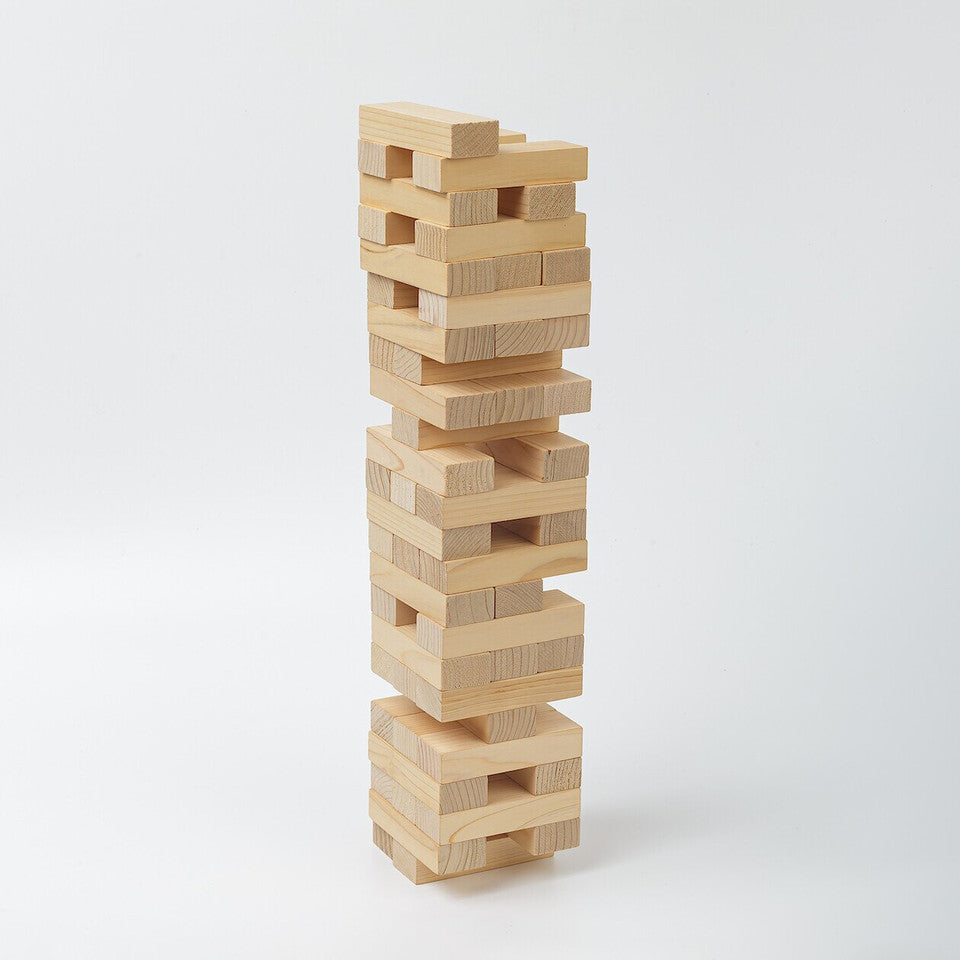 Tower Balance Game in Leftover Japanese Cypress Wood
