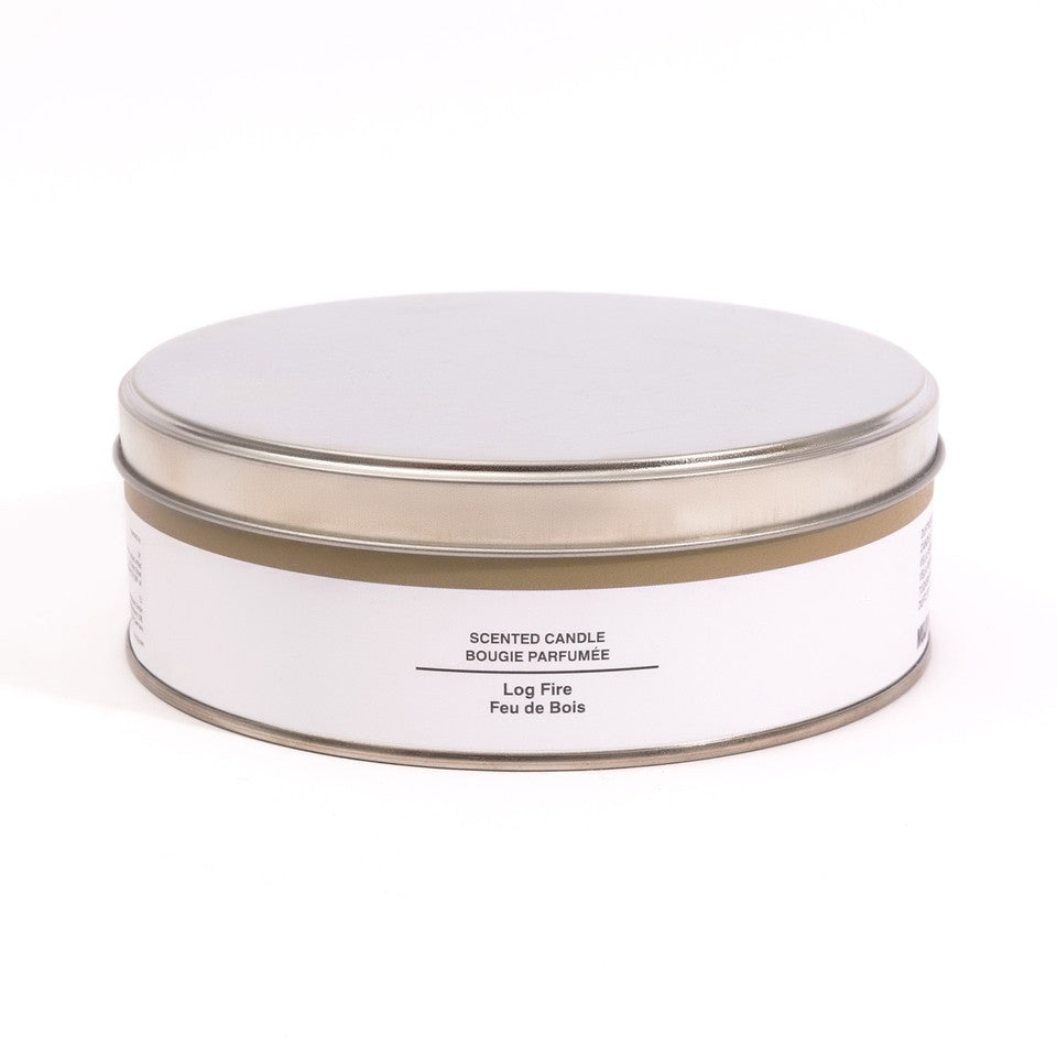 Large 3‐Wick Log Fire Tin Candle