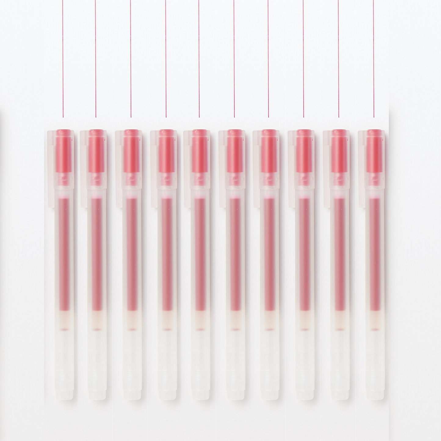 MUJI Coloured Gel Pen with Cap – Set of 10