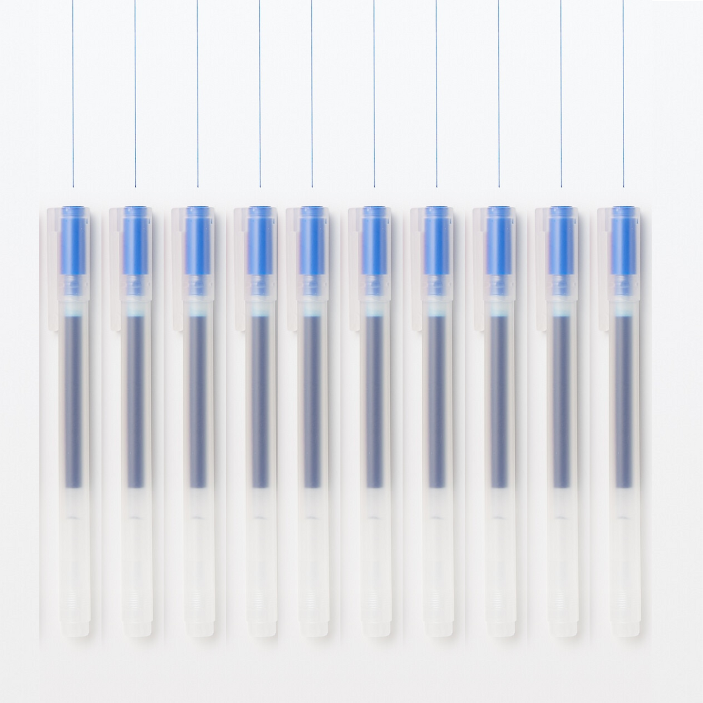 MUJI Coloured Gel Pen with Cap – Set of 10