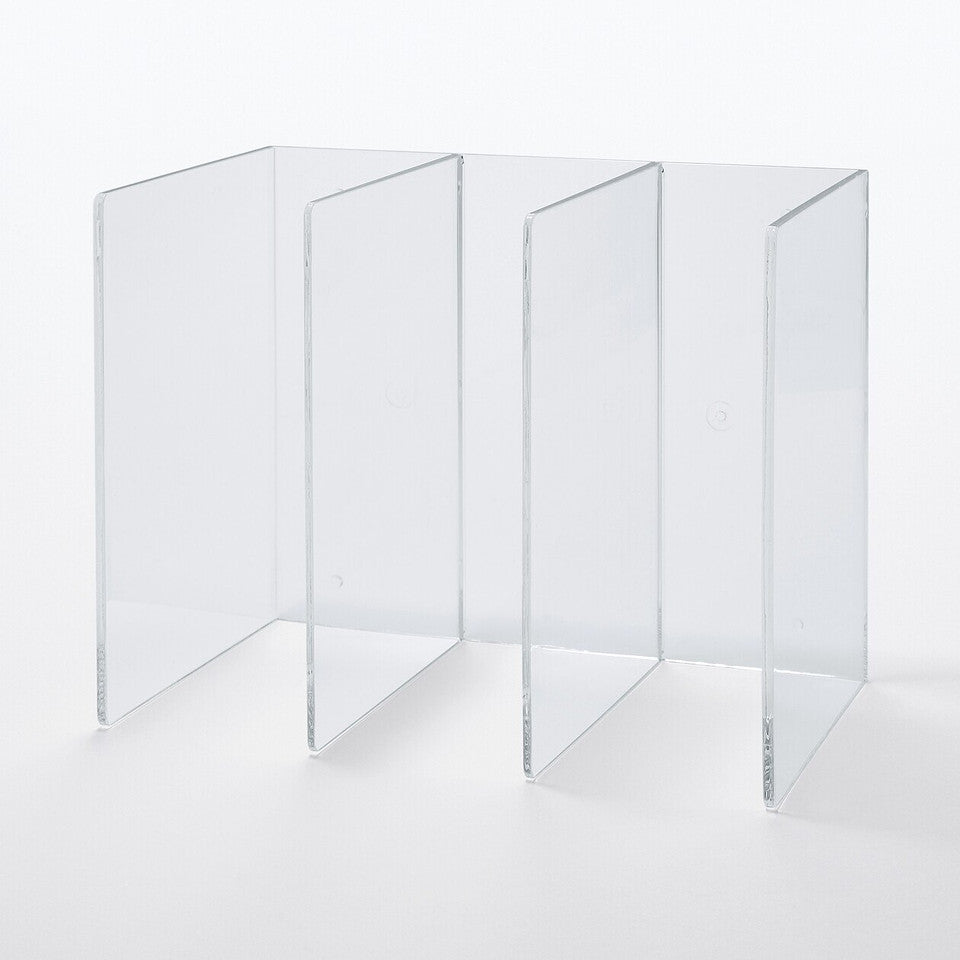 Acrylic 3 Partition Shelf ‐ L W26.8 x D21 x H16 cm