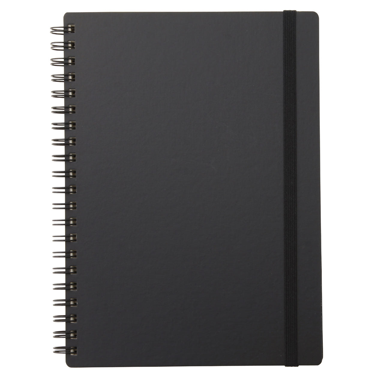 High Quality Paper Double Ring Notebook with Rubberband A5 Black A5