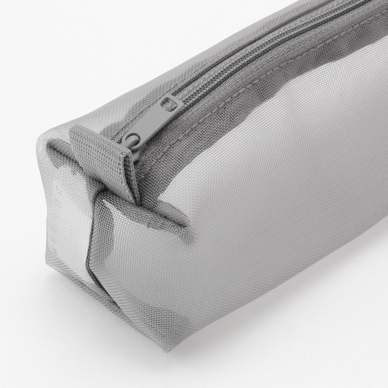NYLON MESH PEN CASE SQUARE GREY