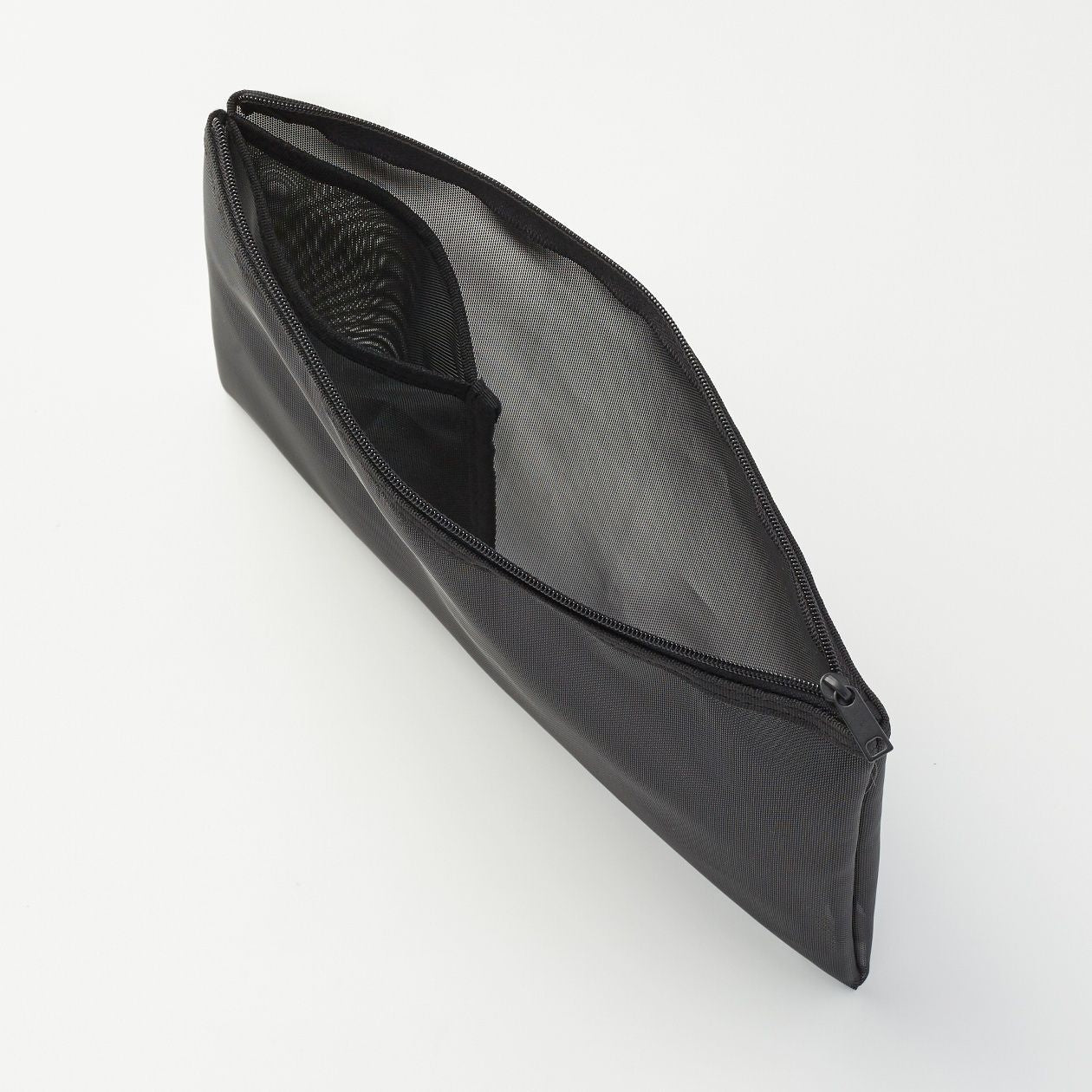 NYLON POUCH WITH POCKET BLACK A5