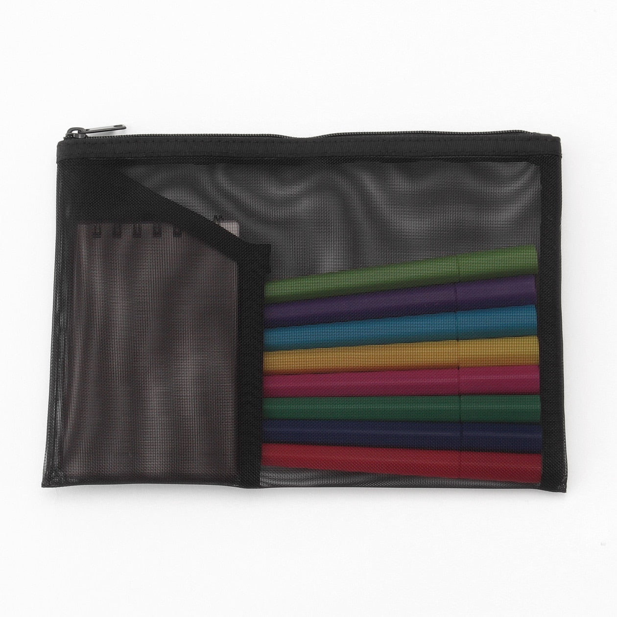 NYLON MESH CASE WITH POCKET FOR B6 SIZE, BLACK