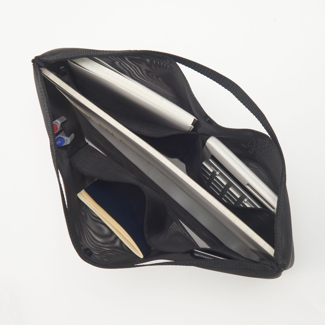 NYLON MESH BAG ORGANISER A4 BLACK