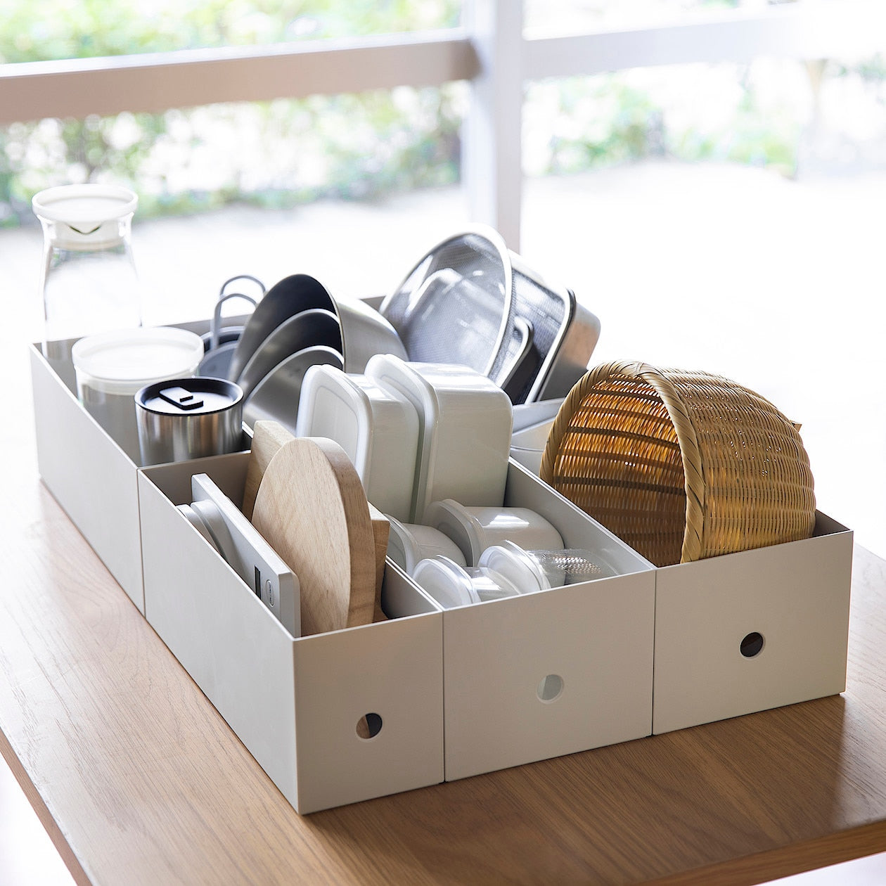 PP File Box White Grey 15x32x12cm