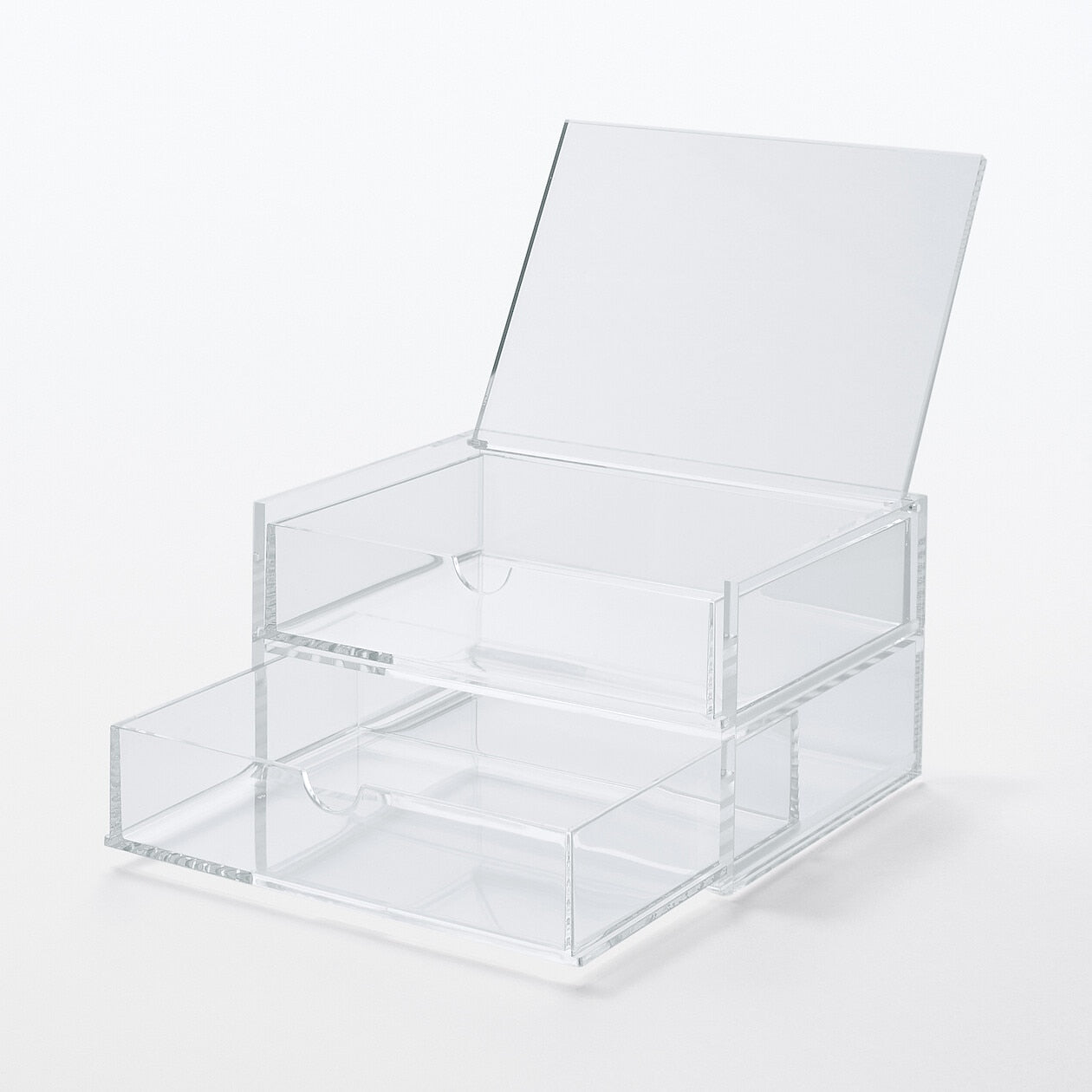 Acrylic Flip Top Box - 2 Drawers - Narrow
