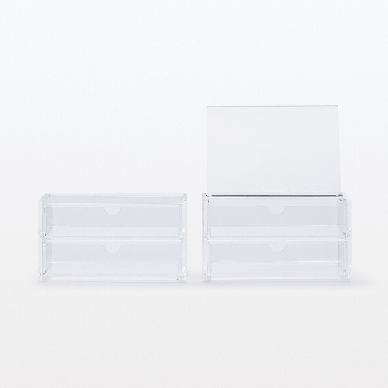 Acrylic Flip Top Box - 2 Drawers - Narrow