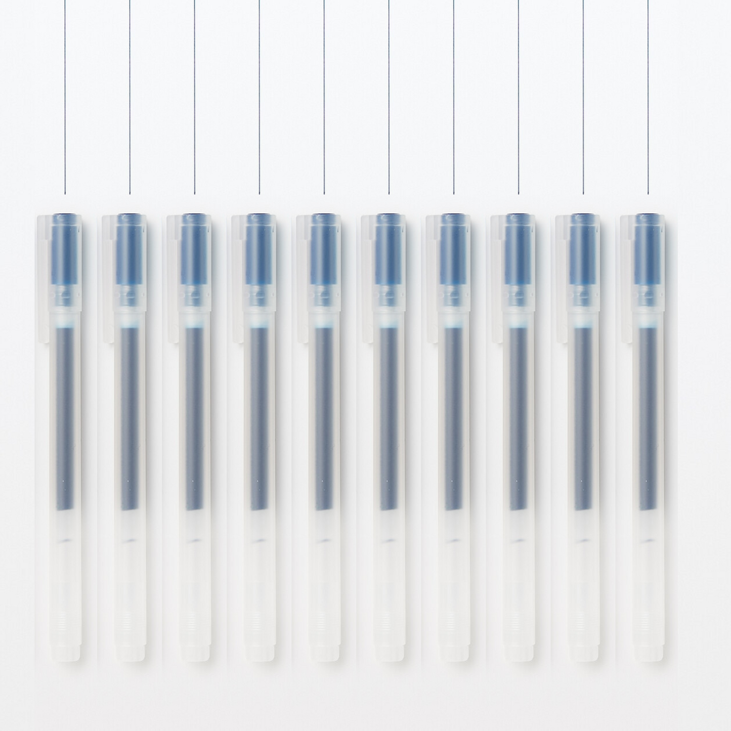 MUJI Coloured Gel Pen with Cap – Set of 10