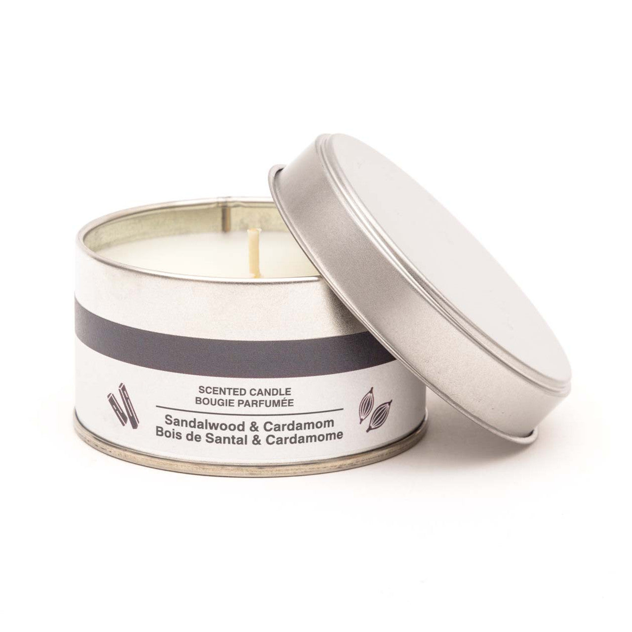 Sandalwood and Cardamom Tin Candle – 1 Wick