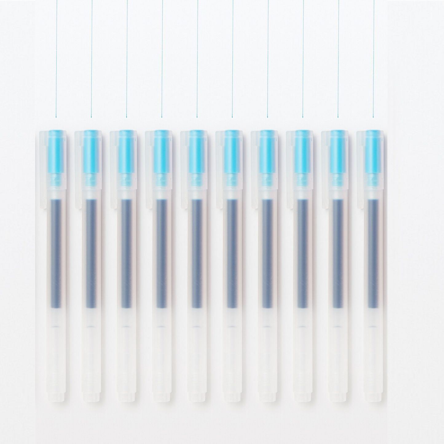 MUJI Coloured Gel Pen with Cap – Set of 10