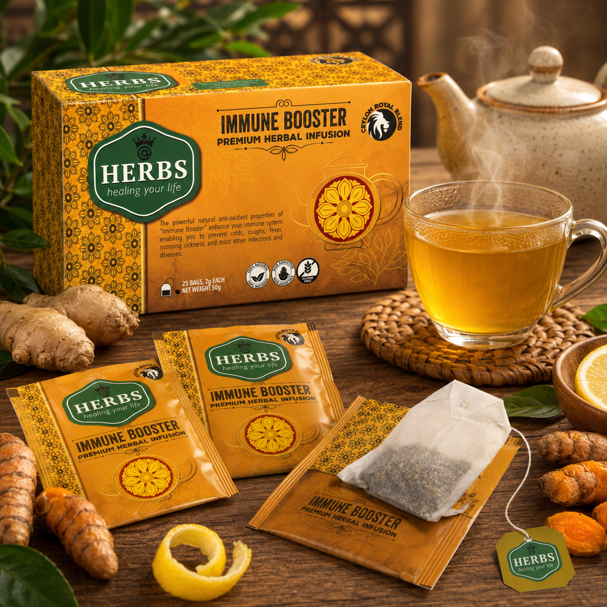 Immune Booster Premium Herbal Infusion – 25 Tea Bags