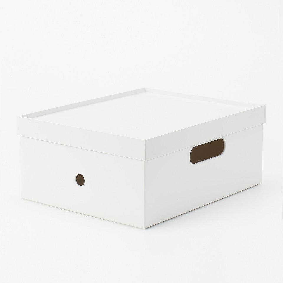 PP File Box White Grey 25x32x12cm