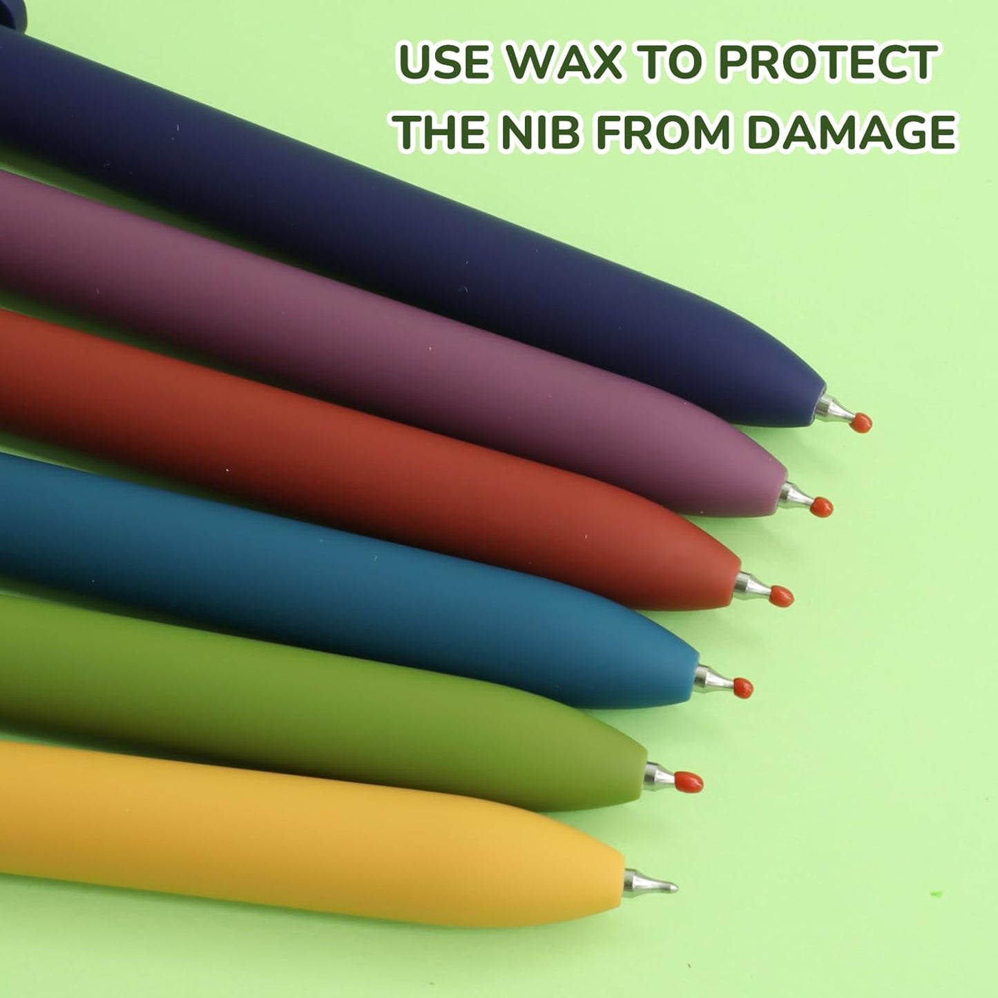 Gel Ink Pens Set, 0.5mm Fine Point Black Ink, Soft Silicone Grip, Retractable Design (6 Pcs Gold Vintage)
