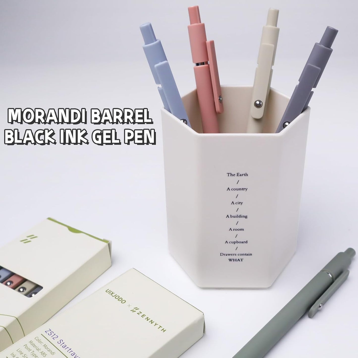 Gel Ink Pens Set, 0.5mm Fine Point Black Ink, Soft Silicone Grip, Retractable Design (5 Pcs Morandi) (Copy)