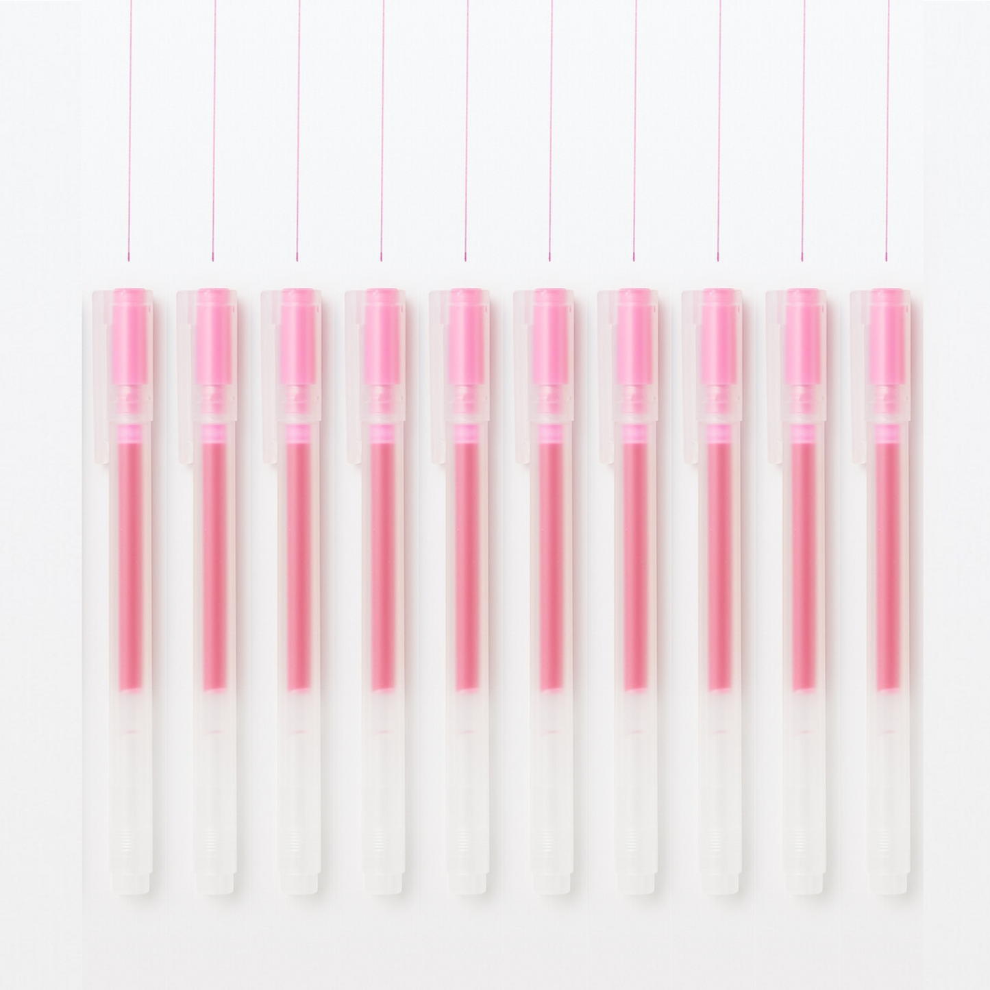 MUJI Coloured Gel Pen with Cap – Set of 10