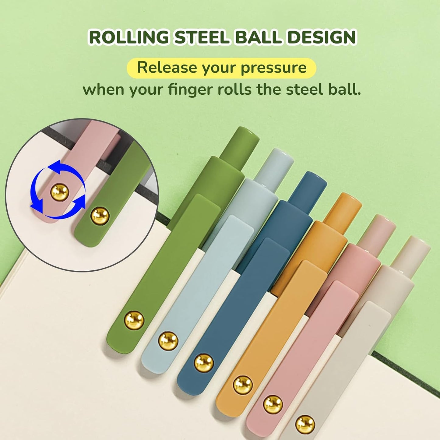 Gel Ink Pens Set 0.5mm – 12 Pcs Gold Morandi and Vintage Collection