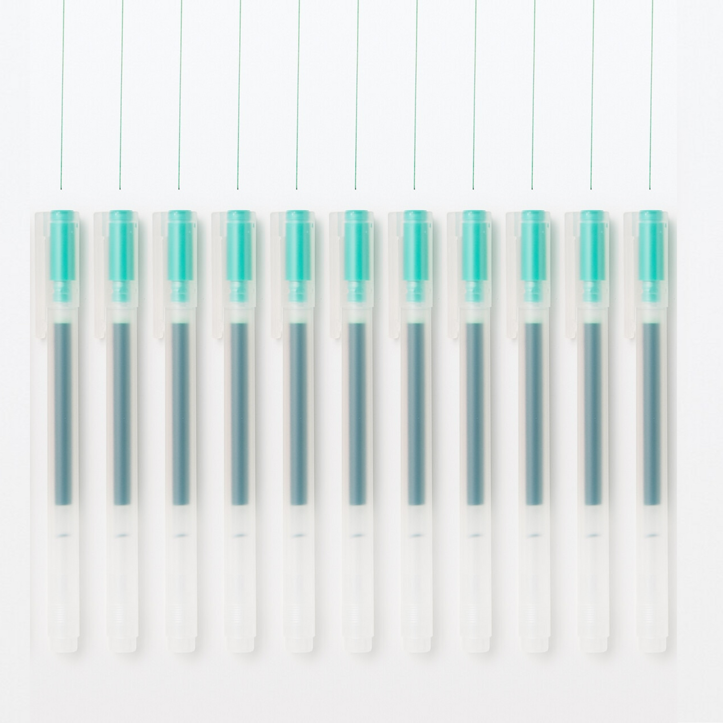 MUJI Coloured Gel Pen with Cap – Set of 10