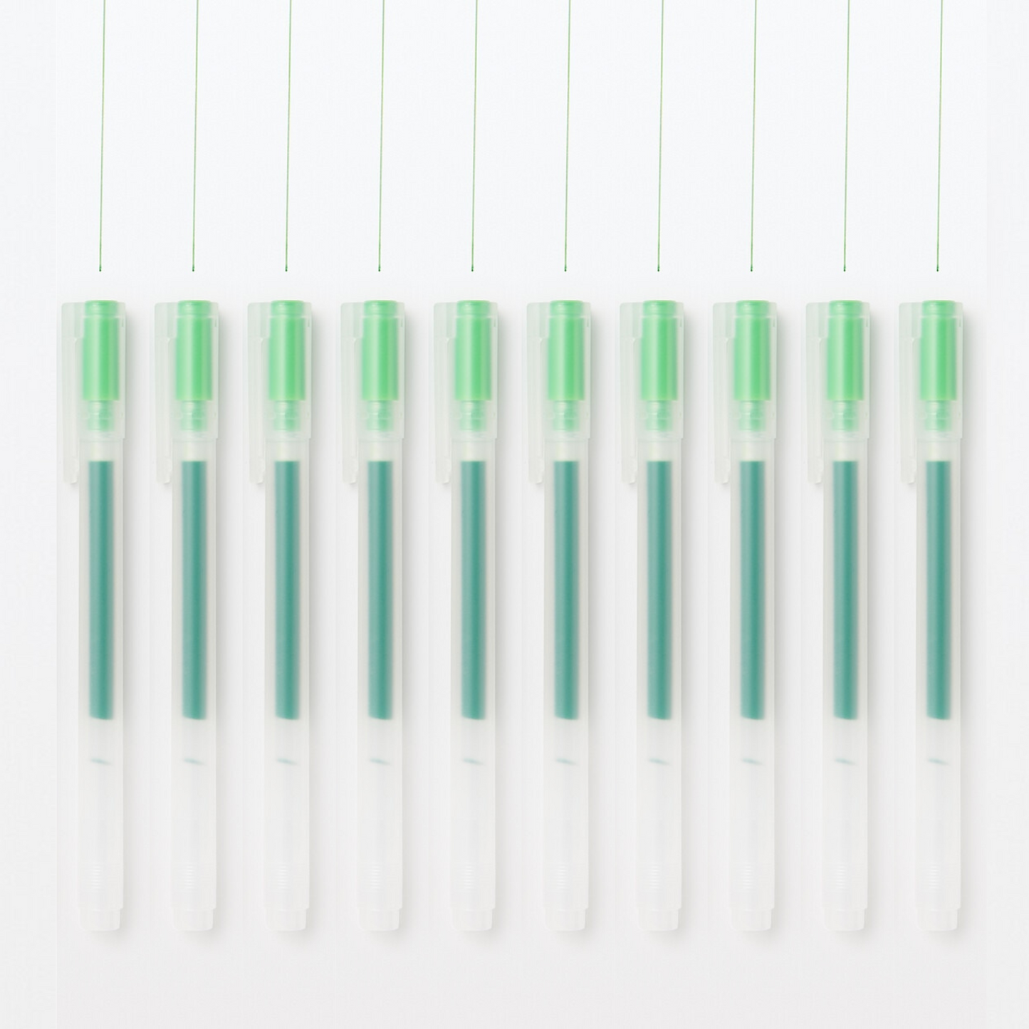 MUJI Coloured Gel Pen with Cap – Set of 10