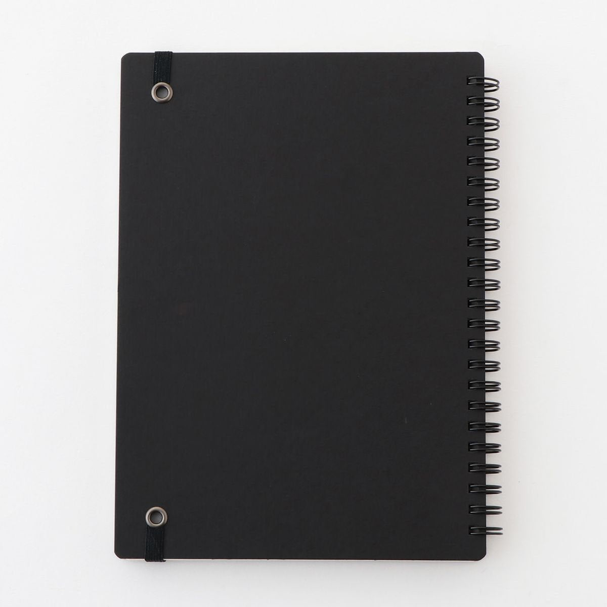 High Quality Paper Double Ring Notebook with Rubberband Black B6