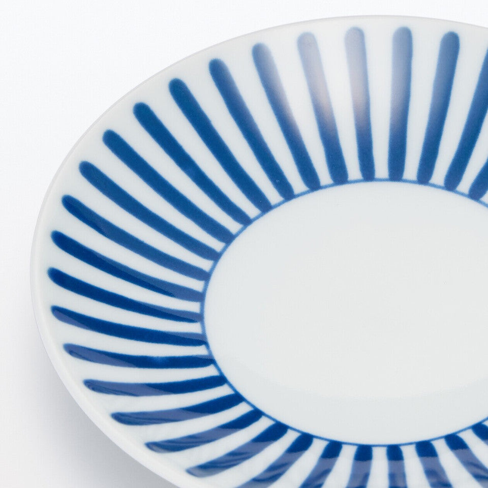 Hasami Ware Porcelain Plate‐ Fan Stripe