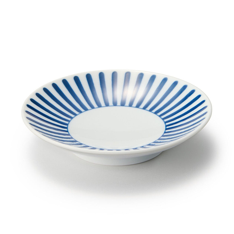 Hasami Ware Porcelain Plate‐ Fan Stripe