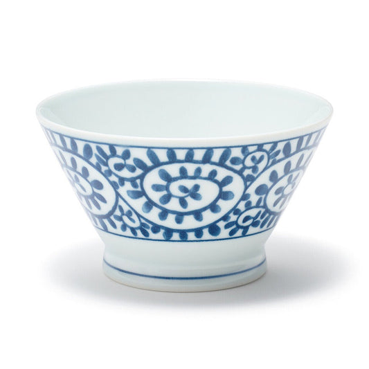 Hasami Ware Porcelain Rice Bowl ‐ Arabesque Pattern