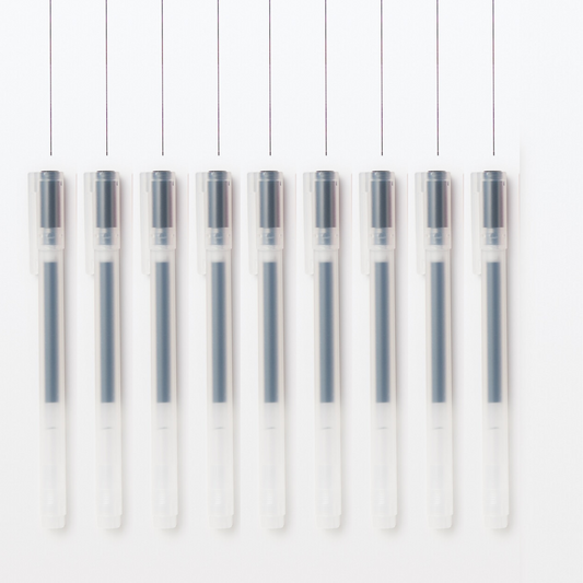 MUJI Coloured Gel Pen with Cap – Set of 10