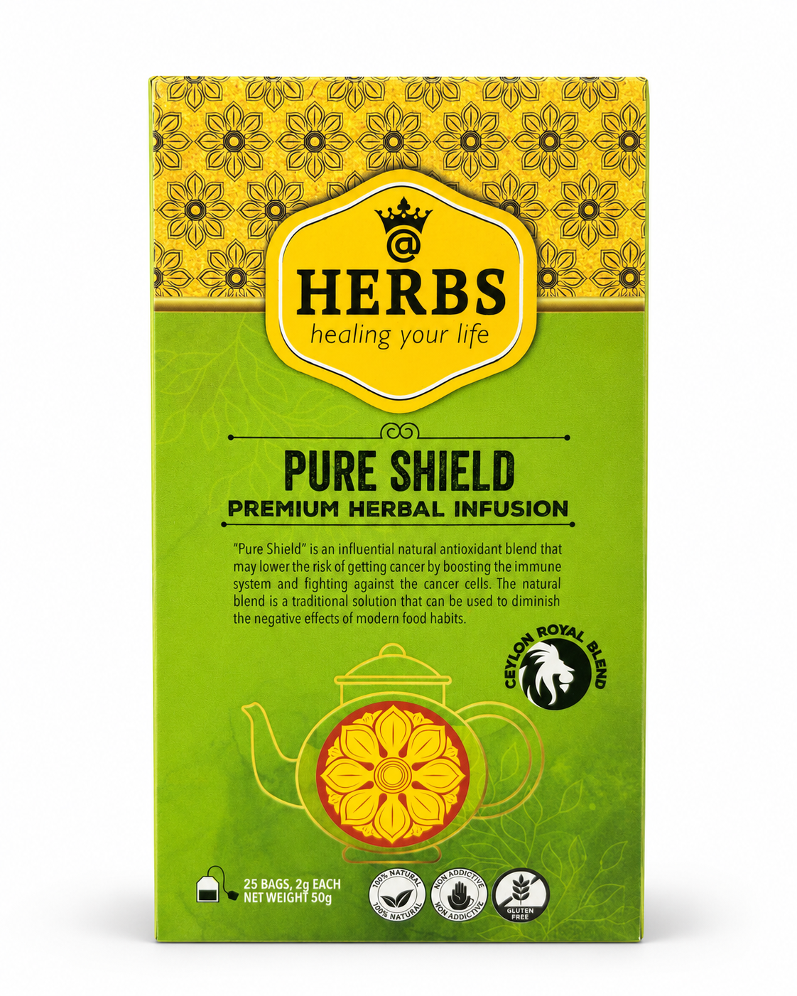 Pure Shield Premium Herbal Infusion – 25 Tea Bags
