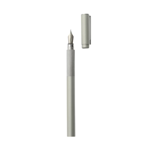 Aluminum Round Barrel Fountain Pen – Fine, Black Ink