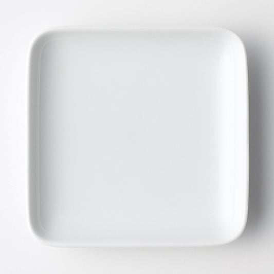 Hakuji White Porcelain Square Plate Small