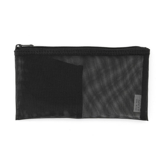 NYLON PEN CASE WITH POCKET BLACK