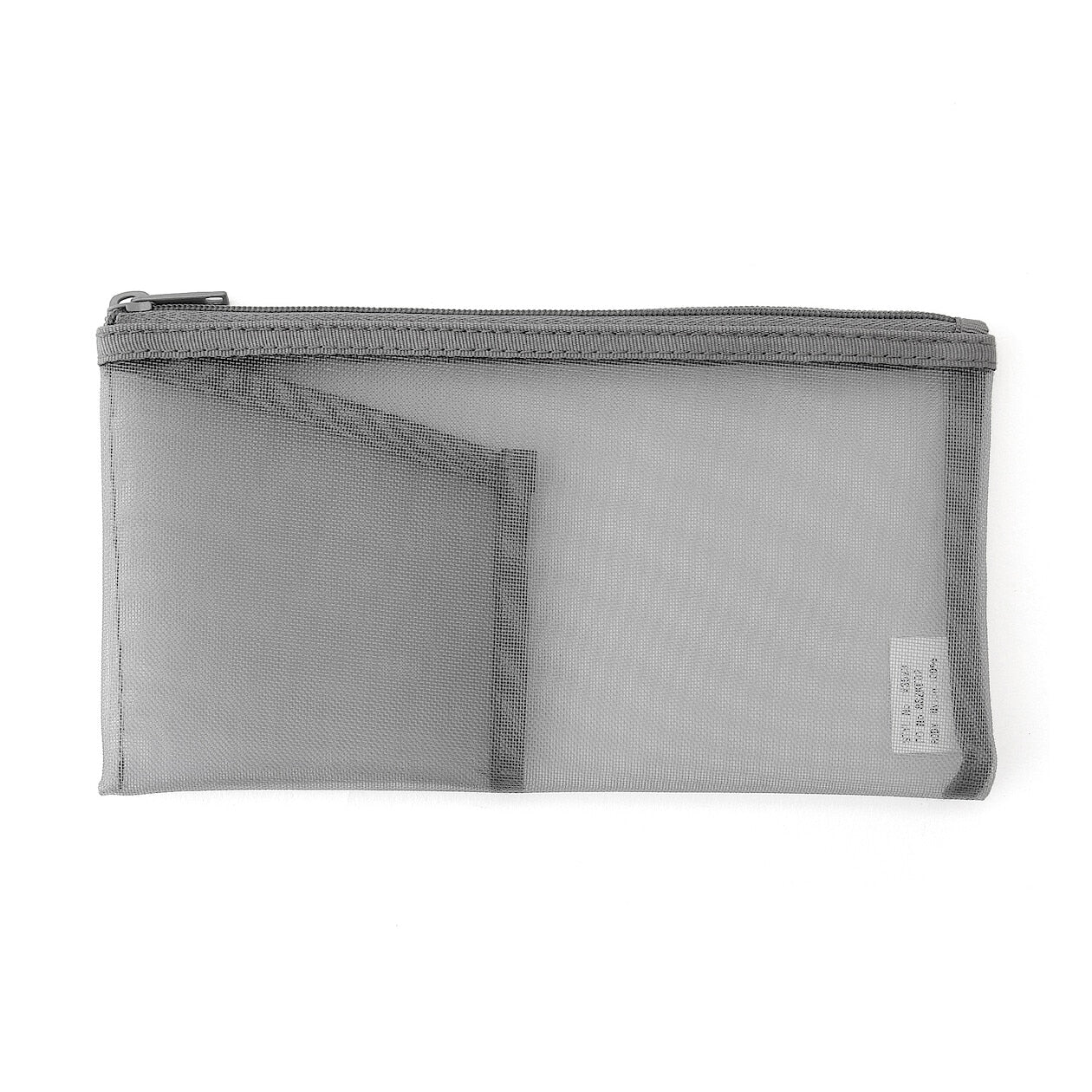 NYLON MESH PEN CASE WITH POCKET approx. 8*17 / Grey