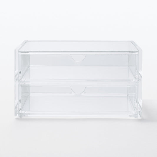 Acrylic Flip Top Box - 2 Drawers - Narrow