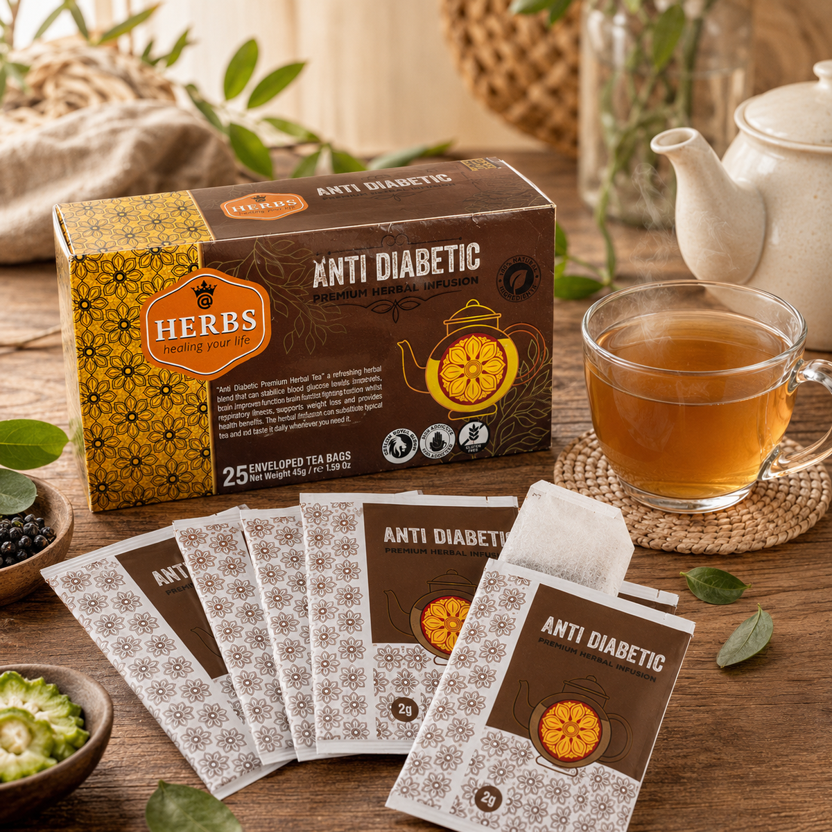 Anti Diabetic Herbal Tea – 25 Tea Bags
