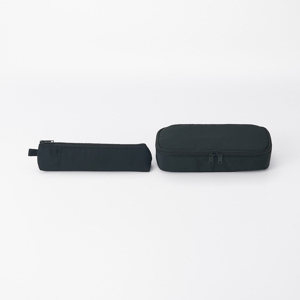 Polyester Pen case with pocket Black