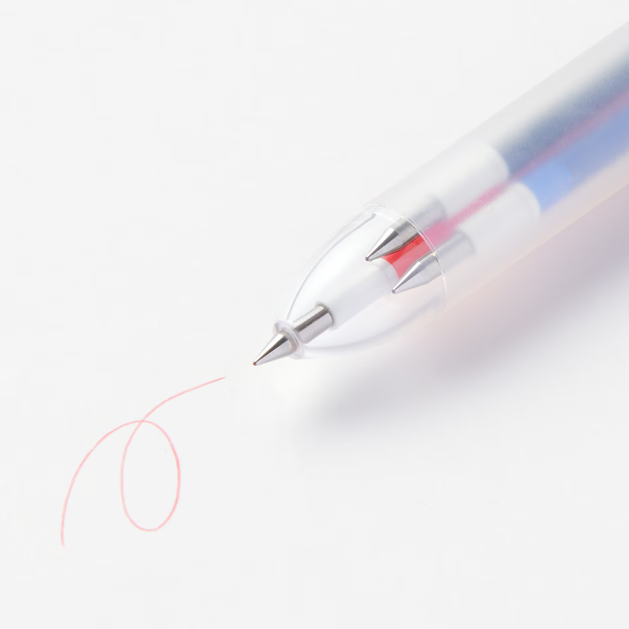 Erasable 3-Colour Ballpoint Pen, 0.5mm Tip, Knock-Style with 3 Colours.