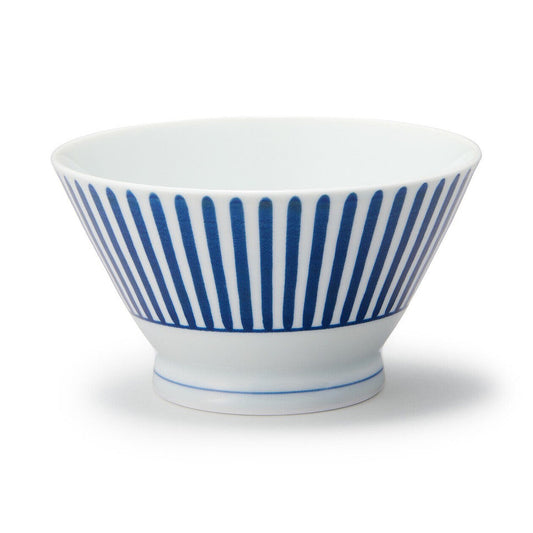 Hasami Ware Porcelain Rice Bowl‐ Fan Stripe